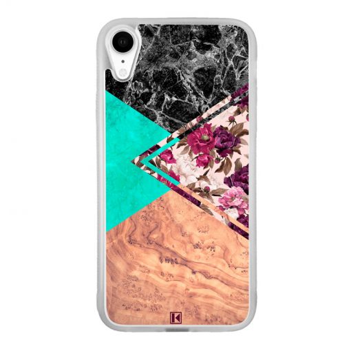 Coque iPhone Xr – Floral marble