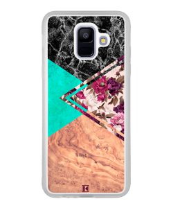 Coque Galaxy A6 2018 – Floral marble