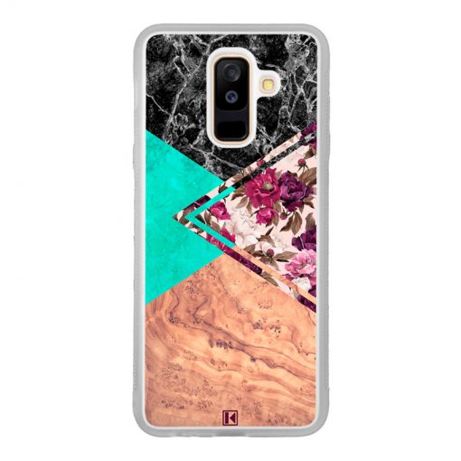 Coque Galaxy A6 Plus – Floral marble