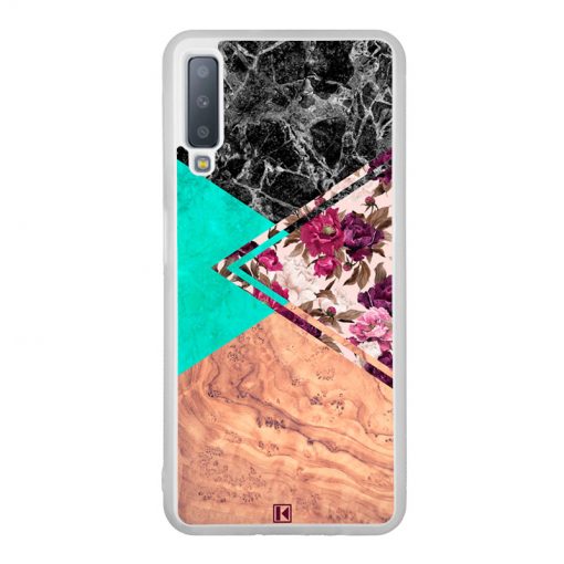 Coque Galaxy A7 2018 – Floral marble