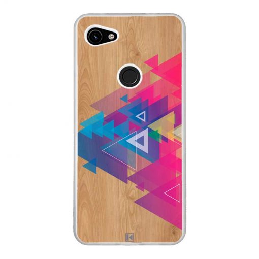 Coque Google Pixel 3A XL – Multi triangle on wood