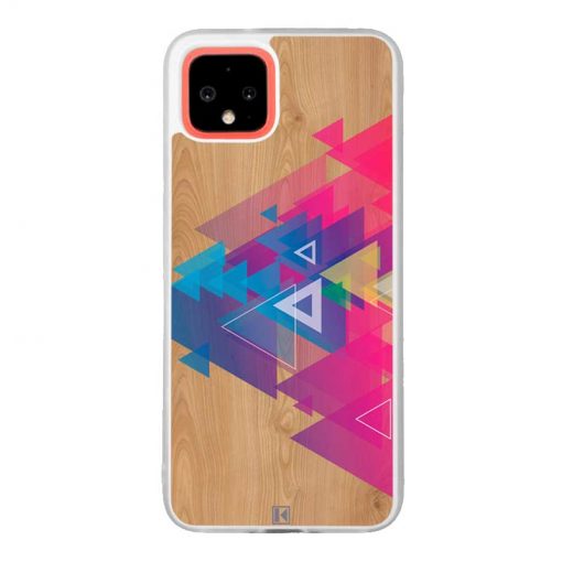 Coque Google Pixel 4 – Multi triangle on wood