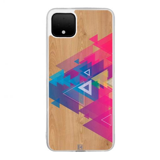 Coque Google Pixel 4 XL – Multi triangle on wood