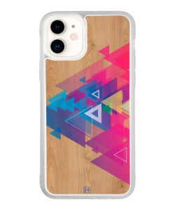 Coque iPhone 11 – Multi triangle on wood