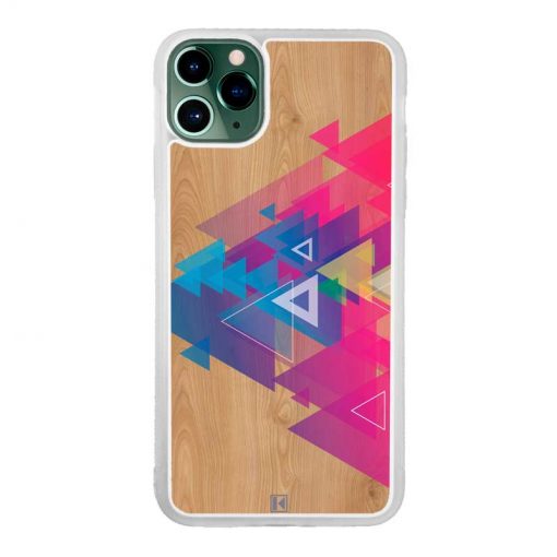 Coque iPhone 11 Pro Max – Multi triangle on wood