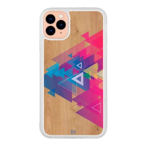Coque iPhone 11 Pro – Multi triangle on woodis