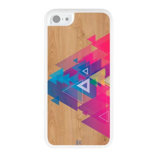 Coque iPhone 5c – Multi triangle on wood