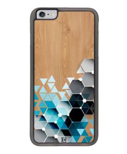 Coque iPhone 6 Plus / 6s Plus – Blue triangles on wood