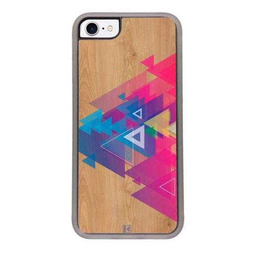 Coque iPhone 7 / 8 – Multi triangle on wood