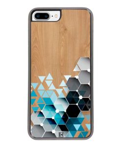 Coque iPhone 7 Plus / 8 Plus – Blue triangles on wood