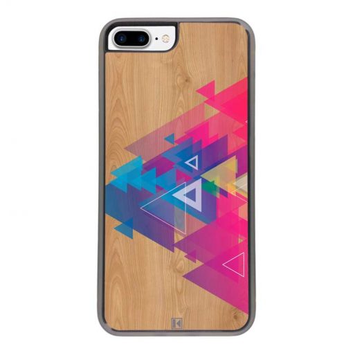 Coque iPhone 7 Plus / 8 Plus – Multi triangle on wood