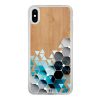 Coque iPhone Xs Max – Blue triangles on wood