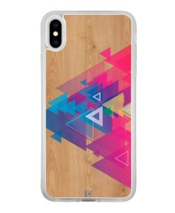 Coque iPhone Xs Max – Multi triangle on wood