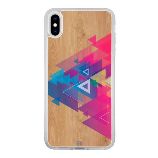 Coque iPhone Xs Max – Multi triangle on wood