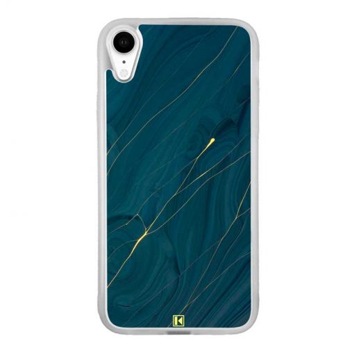 Coque iPhone Xr – Dark blue marble