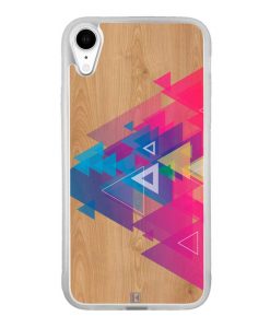 Coque iPhone Xr – Multi triangle on wood
