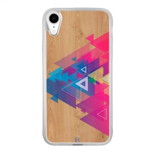 Coque iPhone Xr – Multi triangle on wood