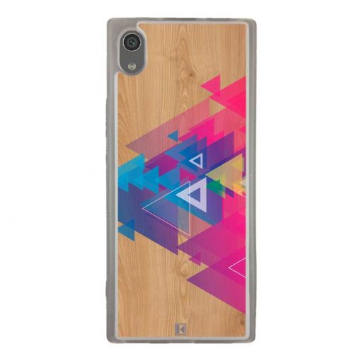 Coque Xperia XA1 – Multi triangle on wood