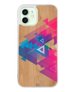 Coque iPhone 12 / 12 Pro – Multi triangle on wood
