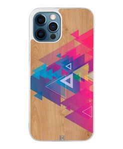 Coque iPhone 12 Pro Max – Multi triangle on wood