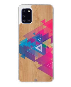 Coque Galaxy A31 – Multi triangle on wood