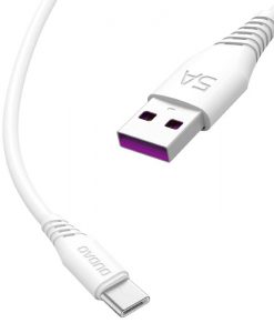 theklips-coque-dudao-cable-usb-vers-usb-type-c-5a-2-metres-blanc