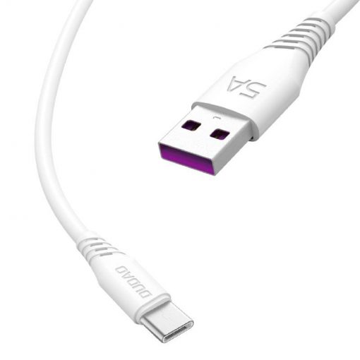 theklips-coque-dudao-cable-usb-vers-usb-type-c-5a-2-metres-blanc