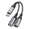 theklips-adaptateur-2-en-1-usb-c-dudao-l13c+-gris