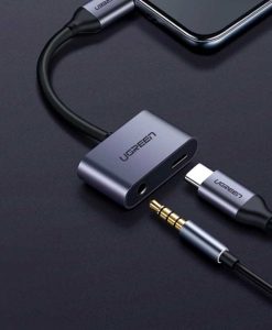 theklips-adaptateur-usb-c-vers-usb-c-mini-jack-3.5-mm-ugreen-cm193-gris-2