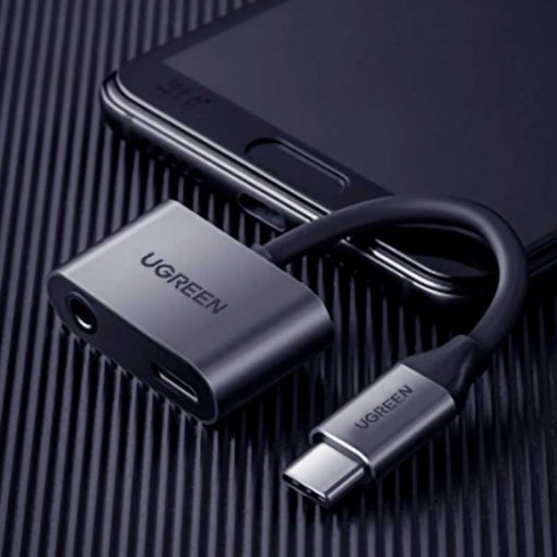 theklips-adaptateur-usb-c-vers-usb-c-mini-jack-3.5-mm-ugreen-cm193-gris-6
