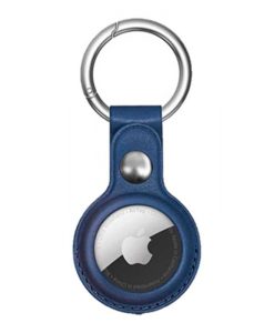 theklips-coque-airtag-simili-cuir-bleu
