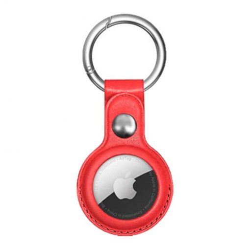 theklips-coque-airtag-simili-cuir-rouge